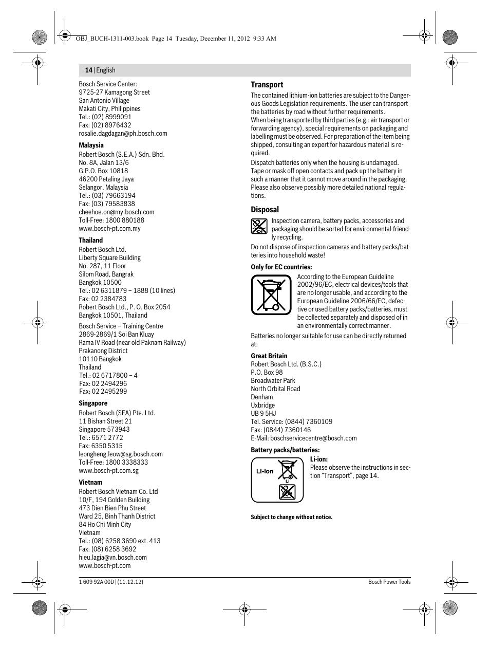 Bosch GOS 10,8 V-LI Professional User Manual | Page 14 / 117