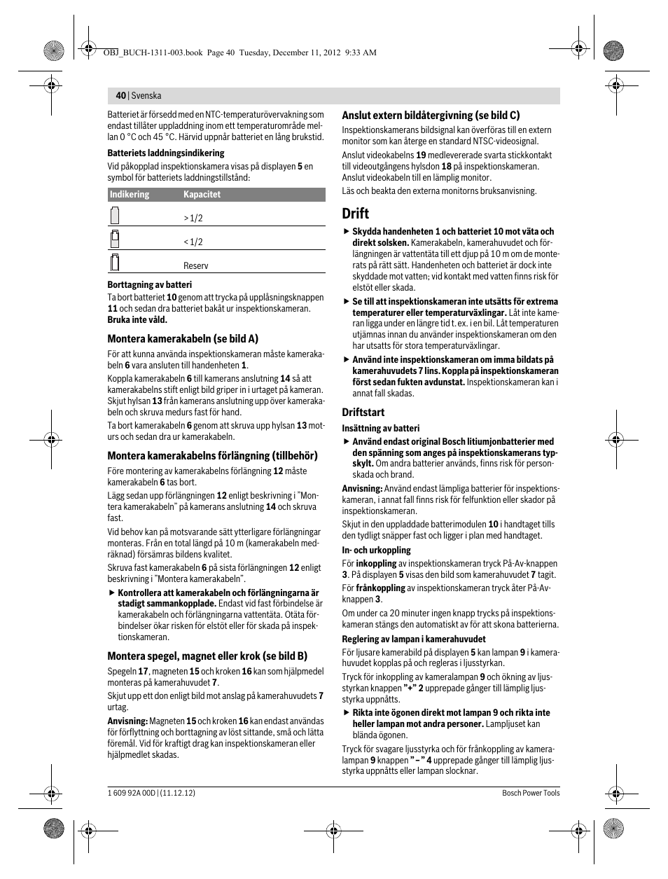 Drift | Bosch GOS 10,8 V-LI Professional User Manual | Page 40 / 117