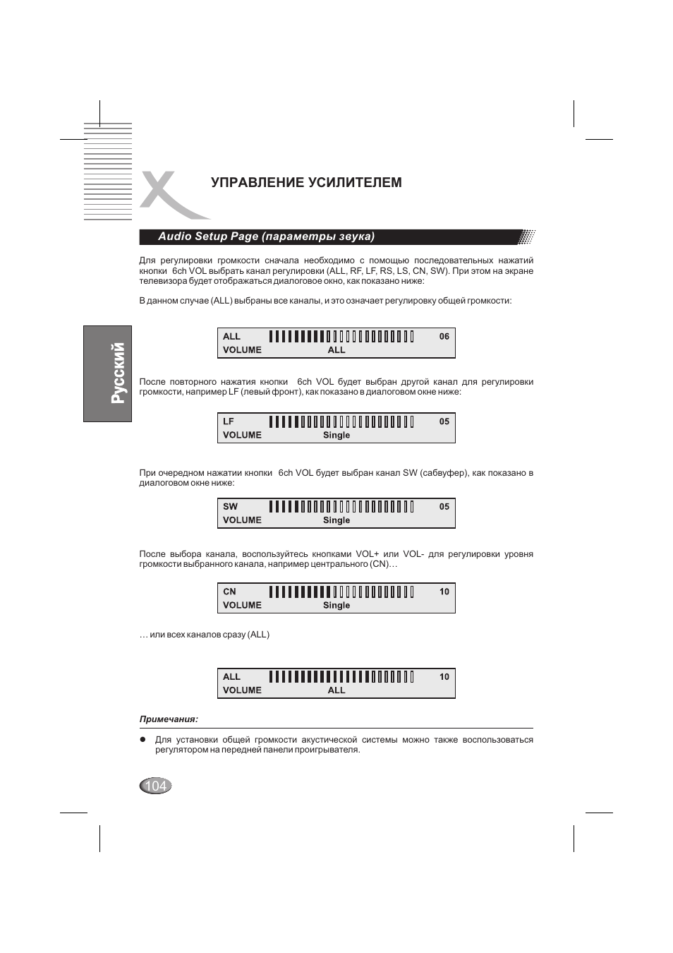 Управление усилителем | Xoro HSD 6000 User Manual | Page 104 / 168