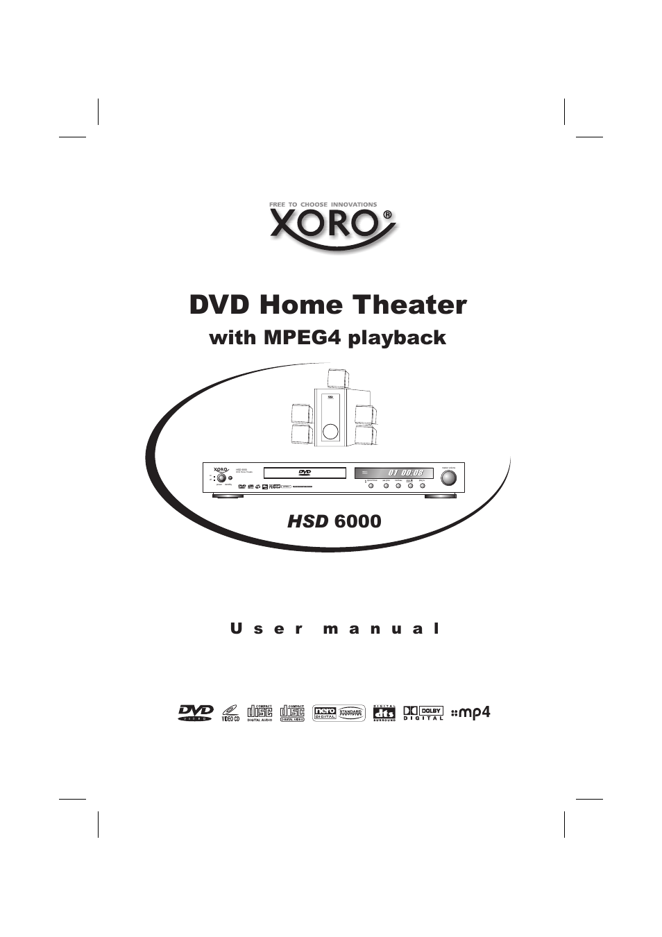 Dvd home theater, With mpeg4 playback, Hsd 6000 | Xoro HSD 6000 User Manual | Page 113 / 168