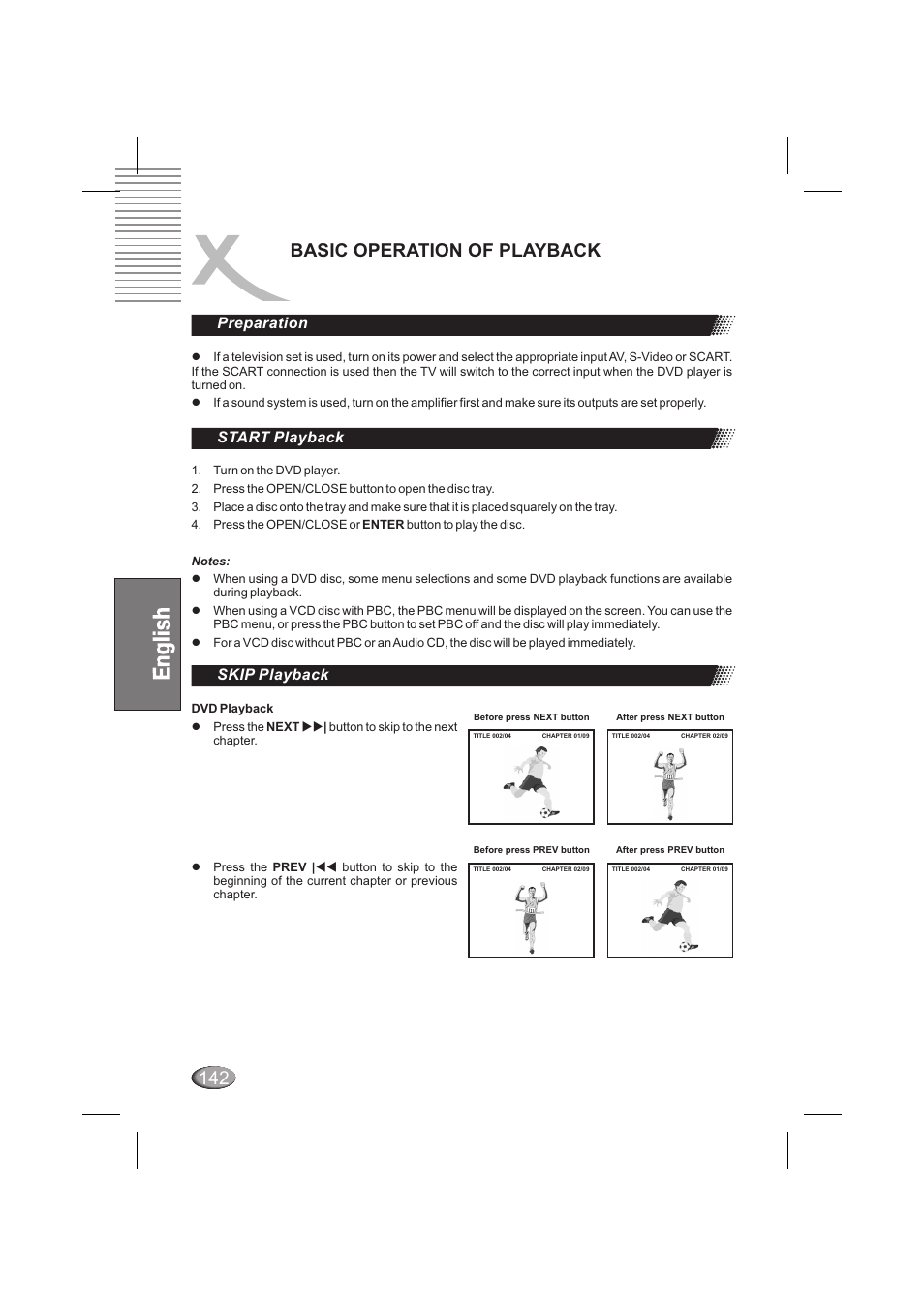 Basic operation of playback, Preparation, Start playback | Skip playback | Xoro HSD 6000 User Manual | Page 142 / 168