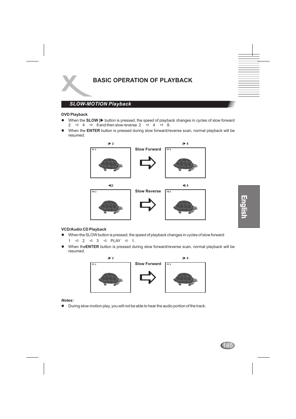 Basic operation of playback, Slow-motion playback | Xoro HSD 6000 User Manual | Page 145 / 168