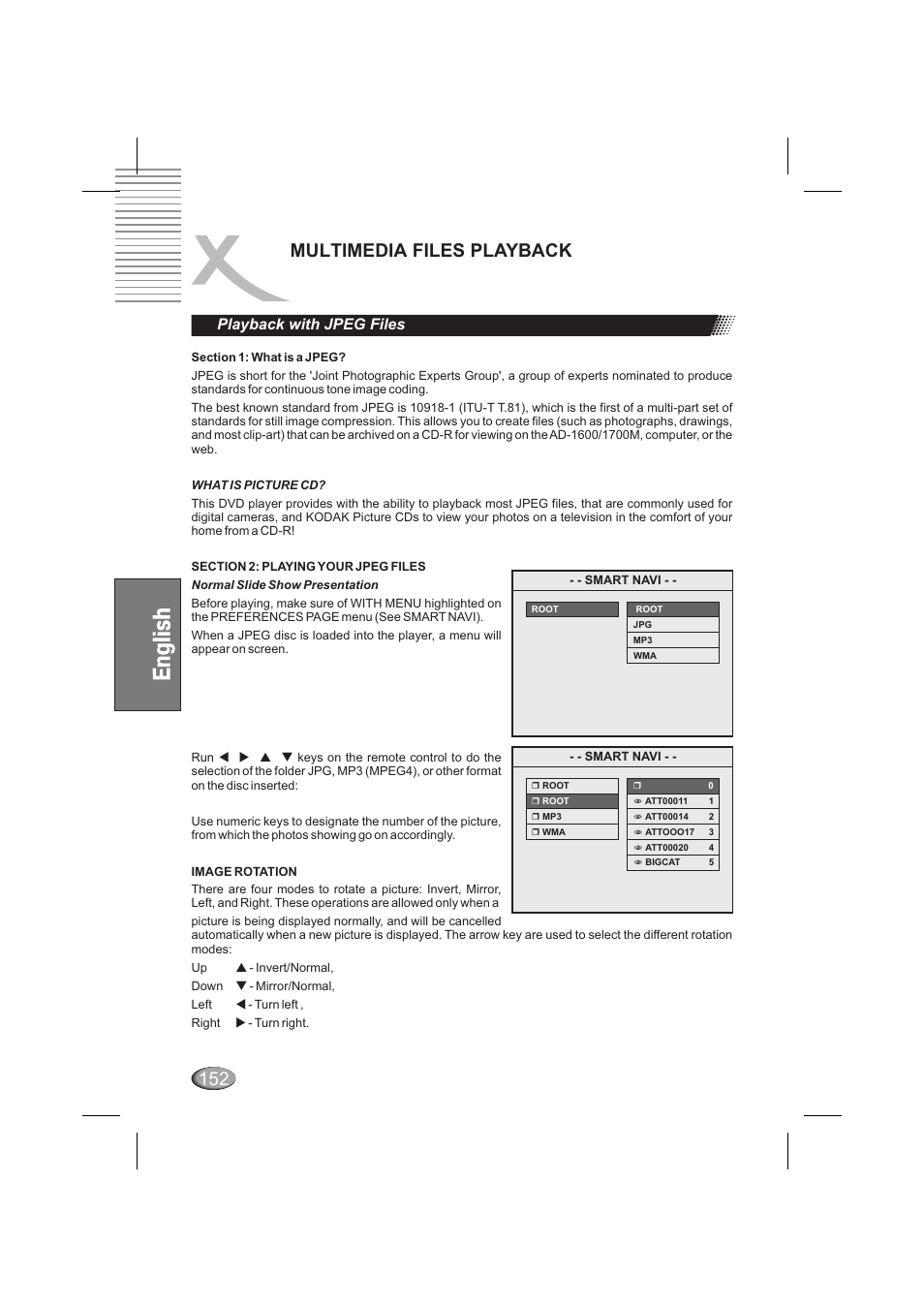 Multimedia files playback, Playback with jpeg files | Xoro HSD 6000 User Manual | Page 152 / 168