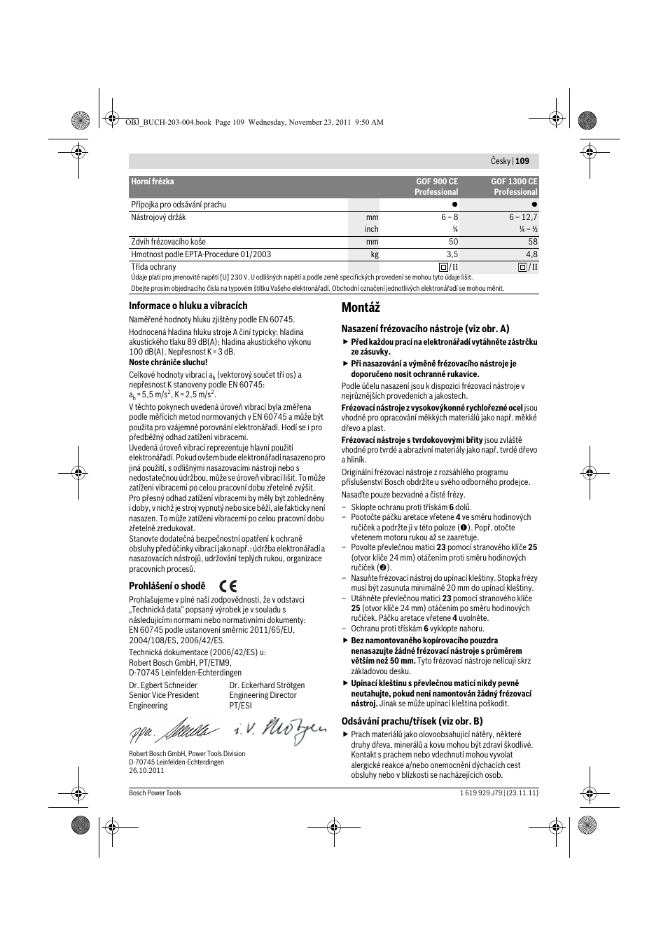 Montáž | Bosch GOF 900 CE Professional User Manual | Page 109 / 215