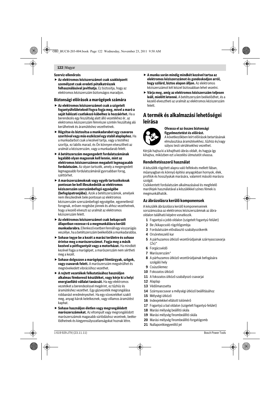 A termék és alkalmazási lehetőségei leírása | Bosch GOF 900 CE Professional User Manual | Page 122 / 215