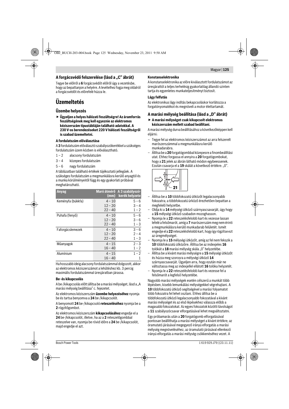 Üzemeltetés | Bosch GOF 900 CE Professional User Manual | Page 125 / 215