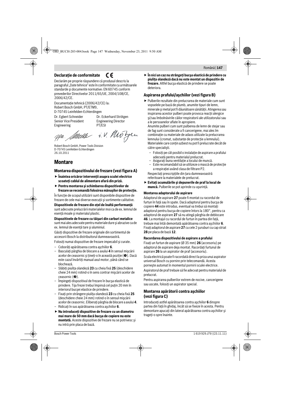 Montare | Bosch GOF 900 CE Professional User Manual | Page 147 / 215