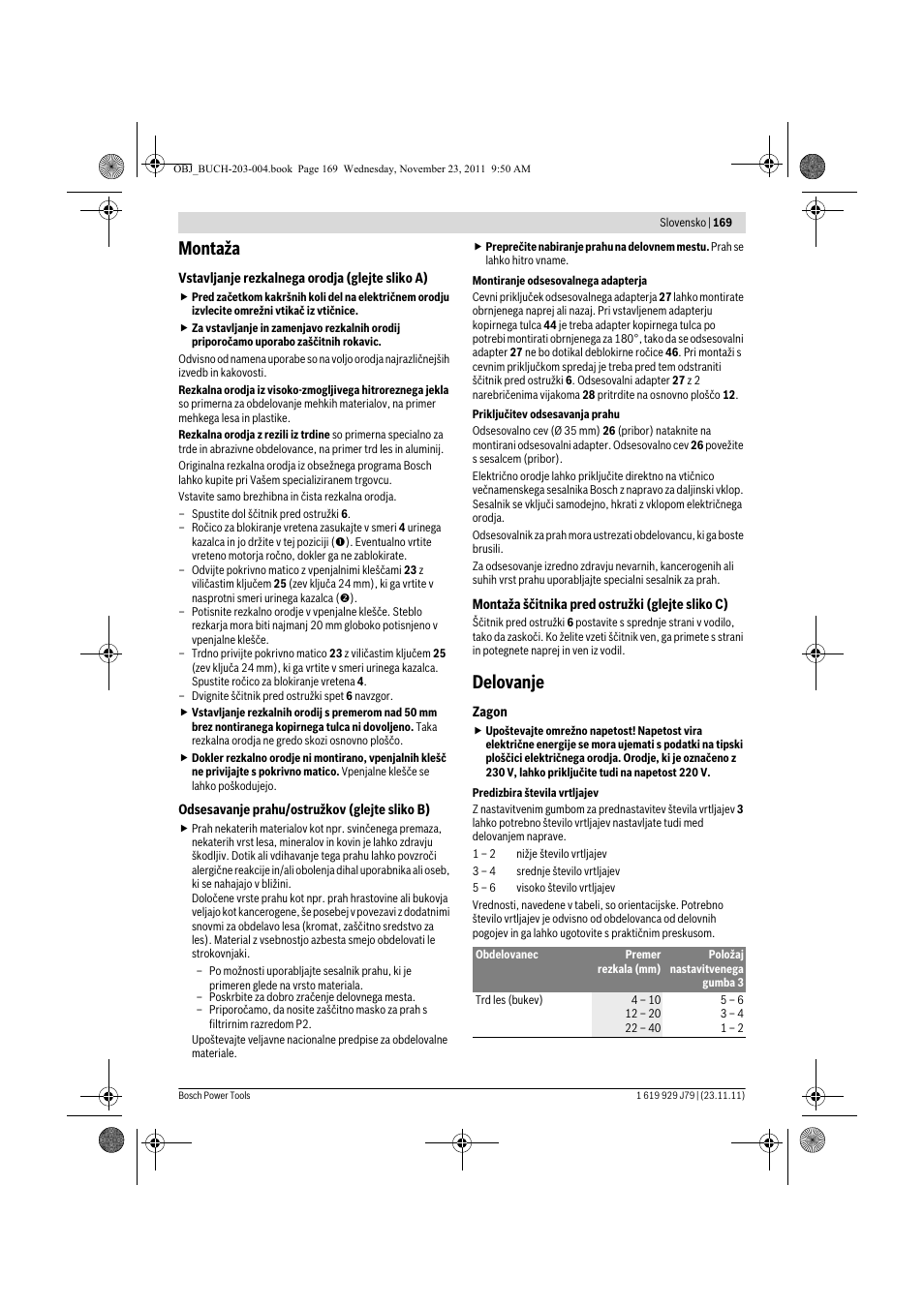 Montaža, Delovanje | Bosch GOF 900 CE Professional User Manual | Page 169 / 215