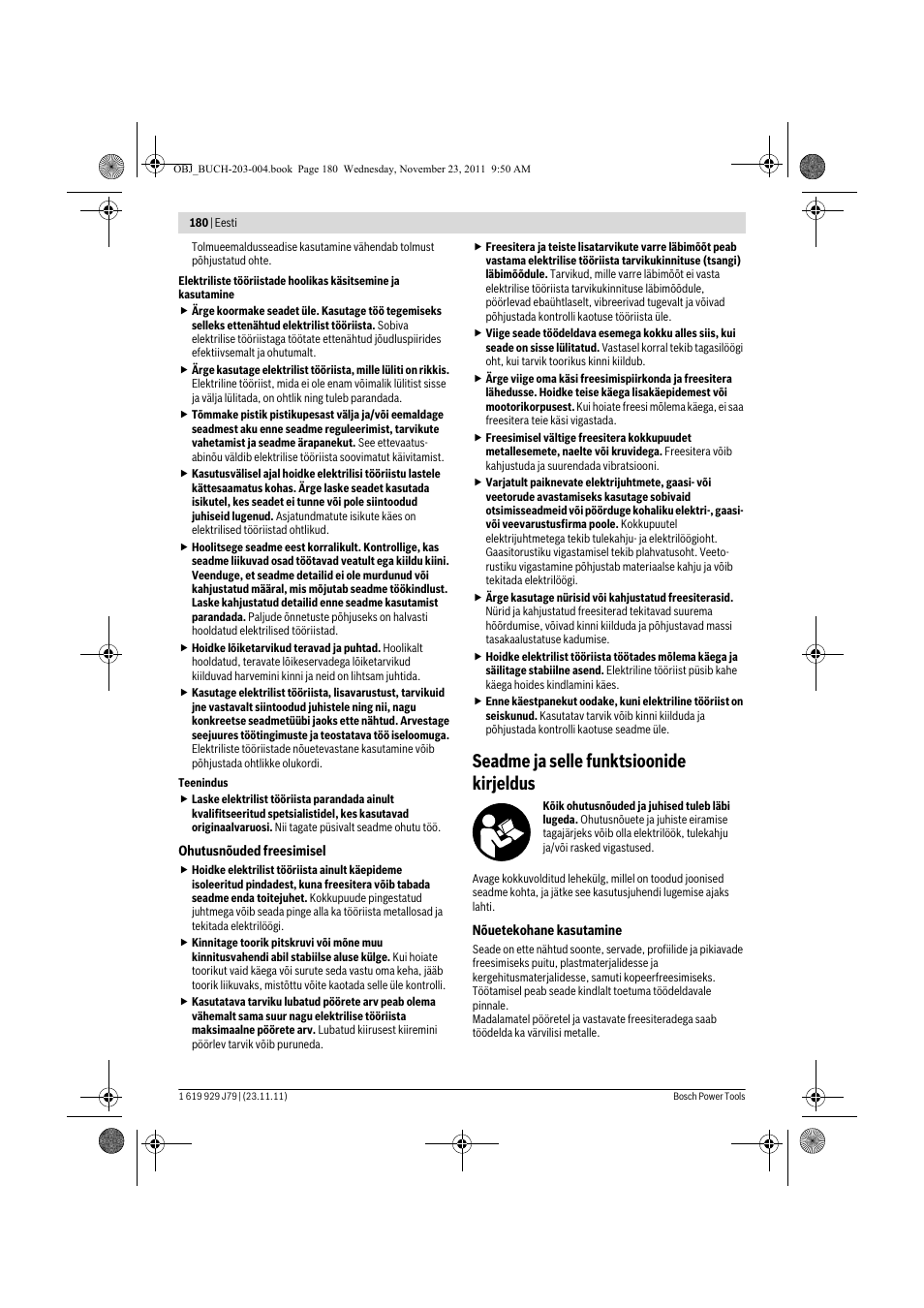 Seadme ja selle funktsioonide kirjeldus | Bosch GOF 900 CE Professional User Manual | Page 180 / 215