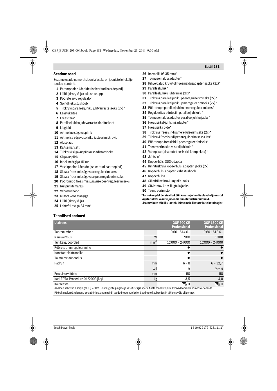 Bosch GOF 900 CE Professional User Manual | Page 181 / 215