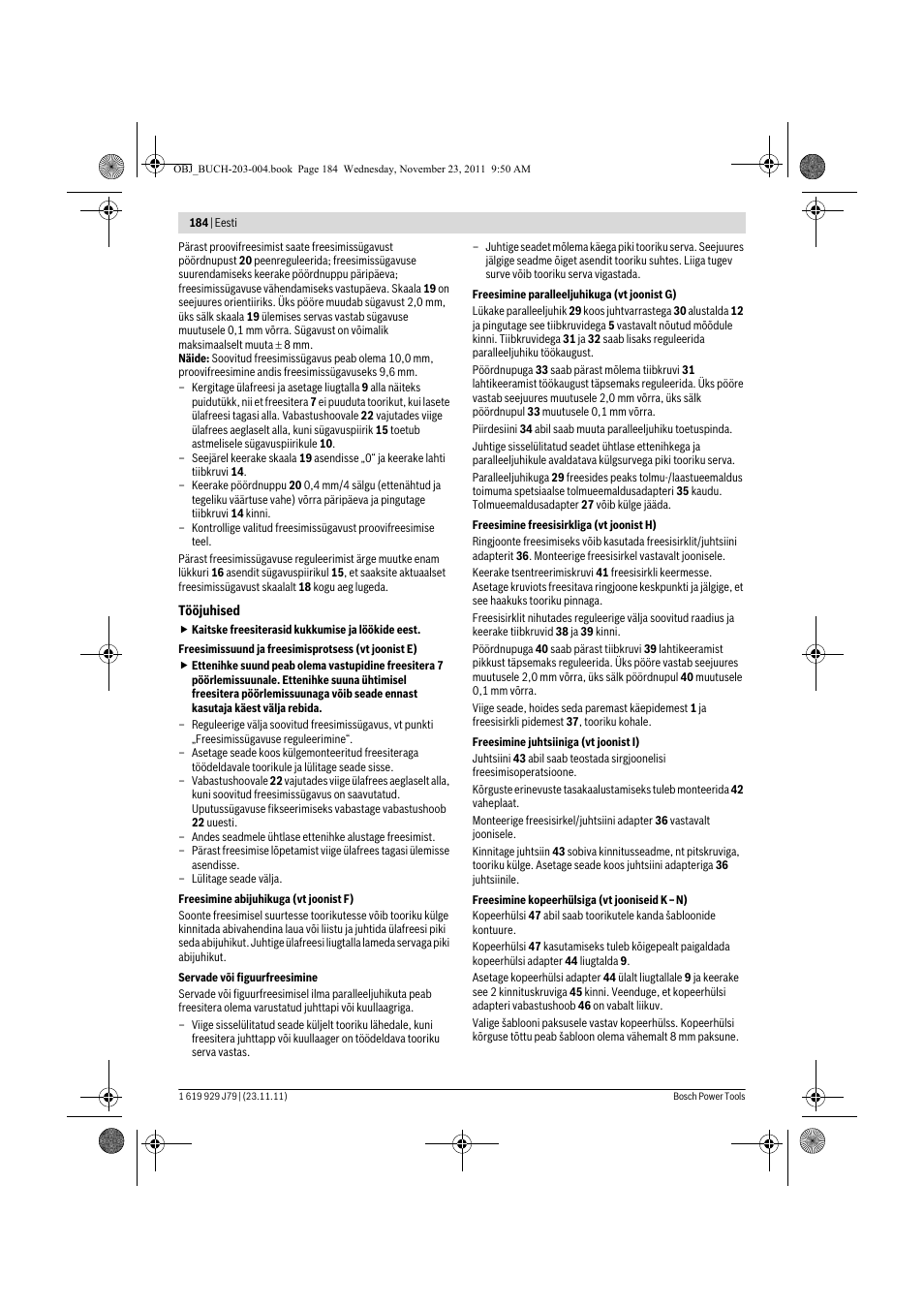 Bosch GOF 900 CE Professional User Manual | Page 184 / 215