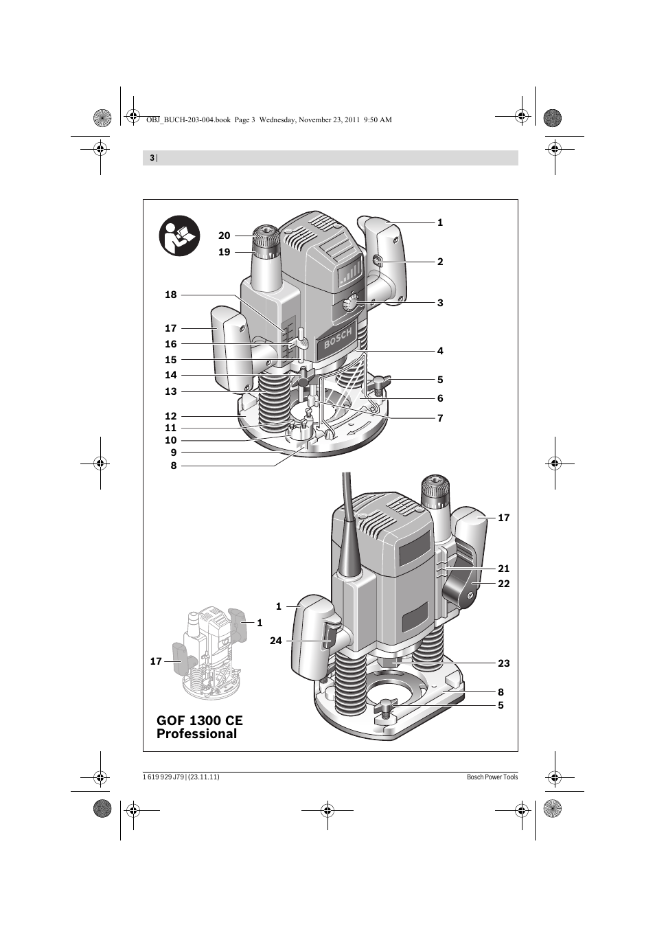 Gof 1300 ce professional | Bosch GOF 900 CE Professional User Manual | Page 3 / 215