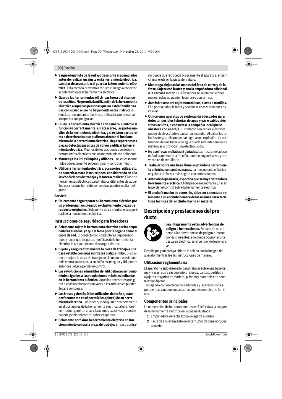 Descripción y prestaciones del pro- ducto | Bosch GOF 900 CE Professional User Manual | Page 30 / 215