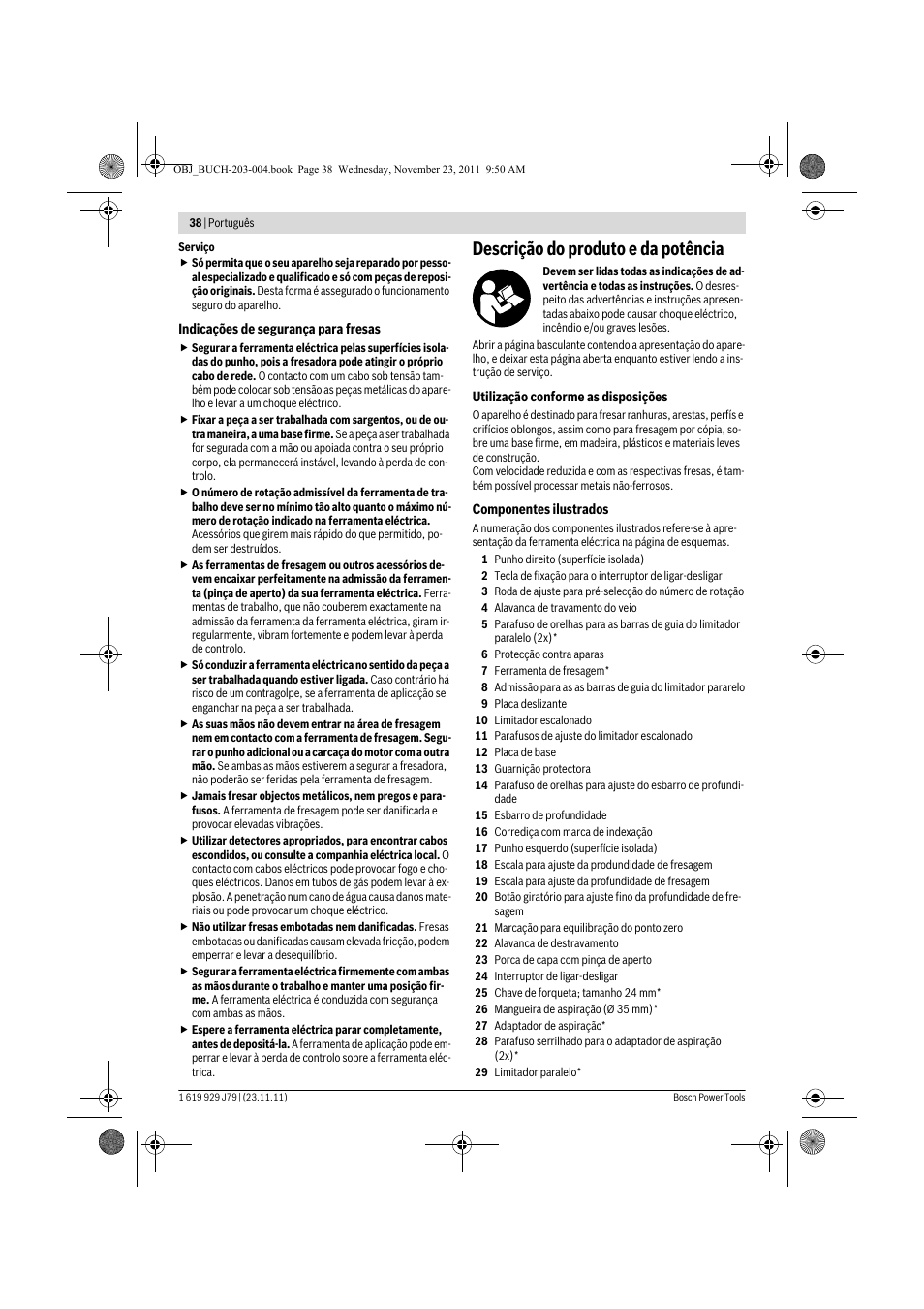 Descrição do produto e da potência | Bosch GOF 900 CE Professional User Manual | Page 38 / 215