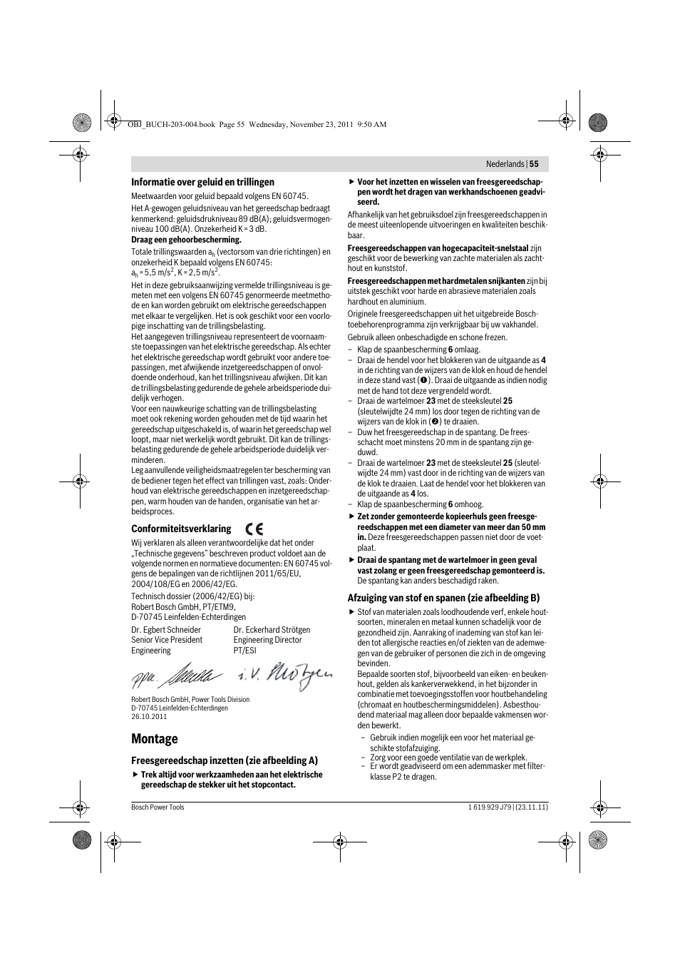 Montage | Bosch GOF 900 CE Professional User Manual | Page 55 / 215