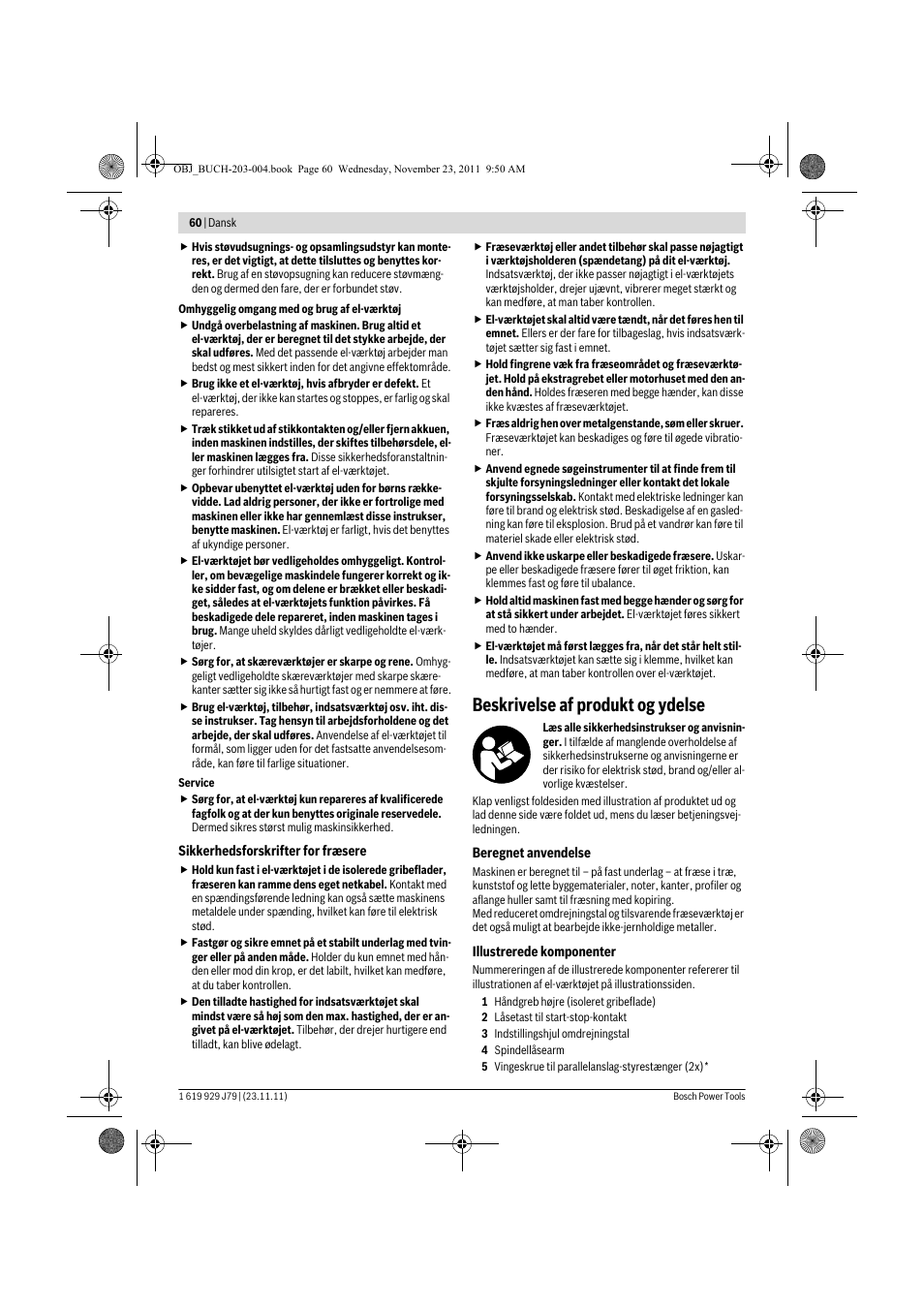 Beskrivelse af produkt og ydelse | Bosch GOF 900 CE Professional User Manual | Page 60 / 215