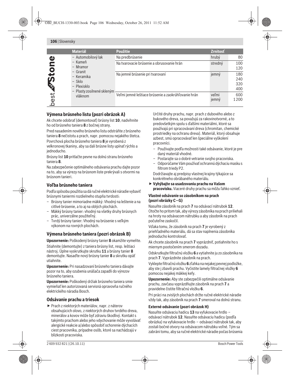 Bosch GEX 125-150 AVE Professional User Manual | Page 106 / 194