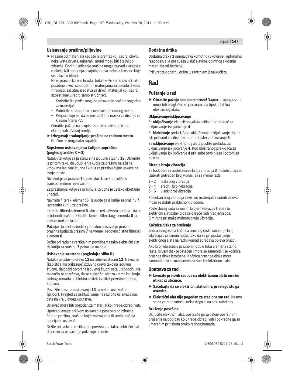 Bosch GEX 125-150 AVE Professional User Manual | Page 147 / 194