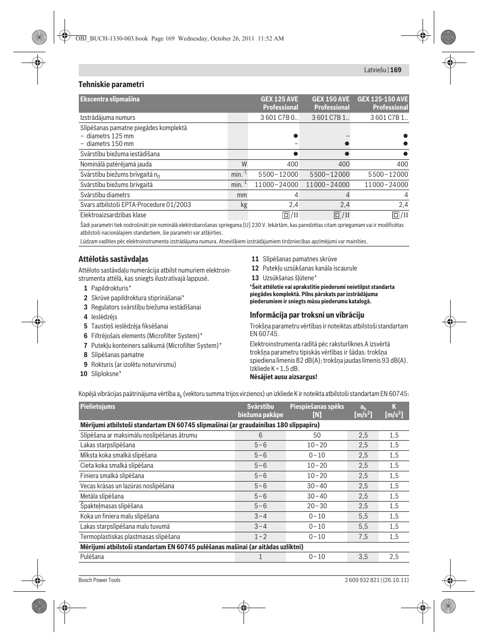 Bosch GEX 125-150 AVE Professional User Manual | Page 169 / 194