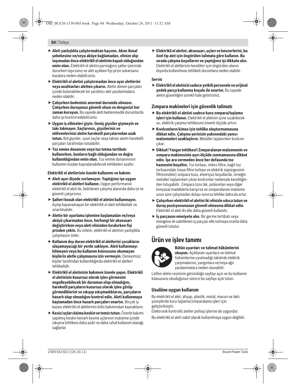 Ürün ve işlev tan m | Bosch GEX 125-150 AVE Professional User Manual | Page 84 / 194