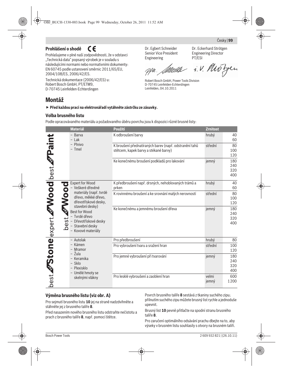 Montáž | Bosch GEX 125-150 AVE Professional User Manual | Page 99 / 194