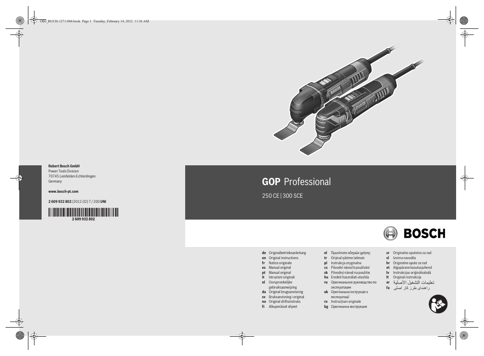 Bosch GOP 250 CE Professional User Manual | 199 pages