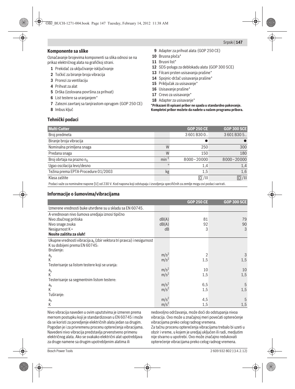 Bosch GOP 250 CE Professional User Manual | Page 147 / 199