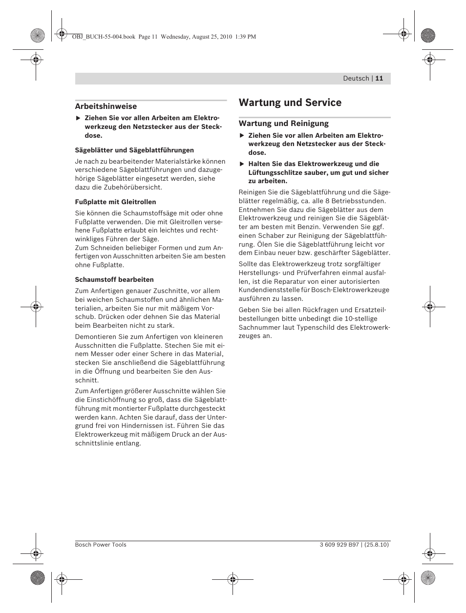 Wartung und service | Bosch GSG 300 Professional User Manual | Page 11 / 179