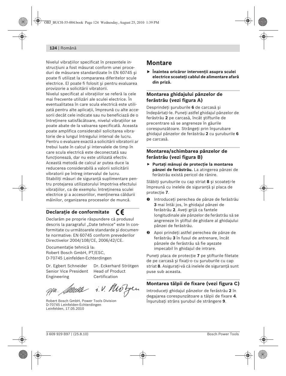 Montare | Bosch GSG 300 Professional User Manual | Page 124 / 179