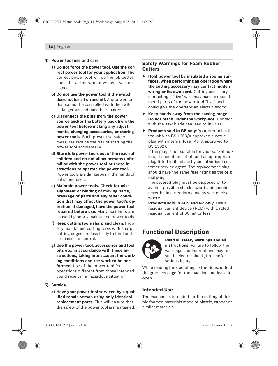 Functional description | Bosch GSG 300 Professional User Manual | Page 14 / 179