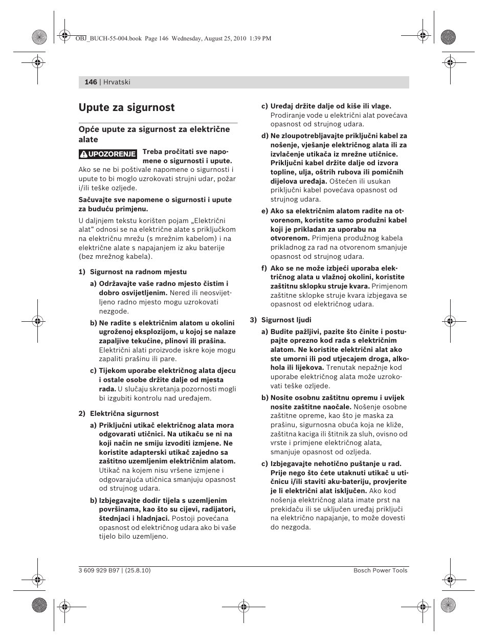 Upute za sigurnost | Bosch GSG 300 Professional User Manual | Page 146 / 179