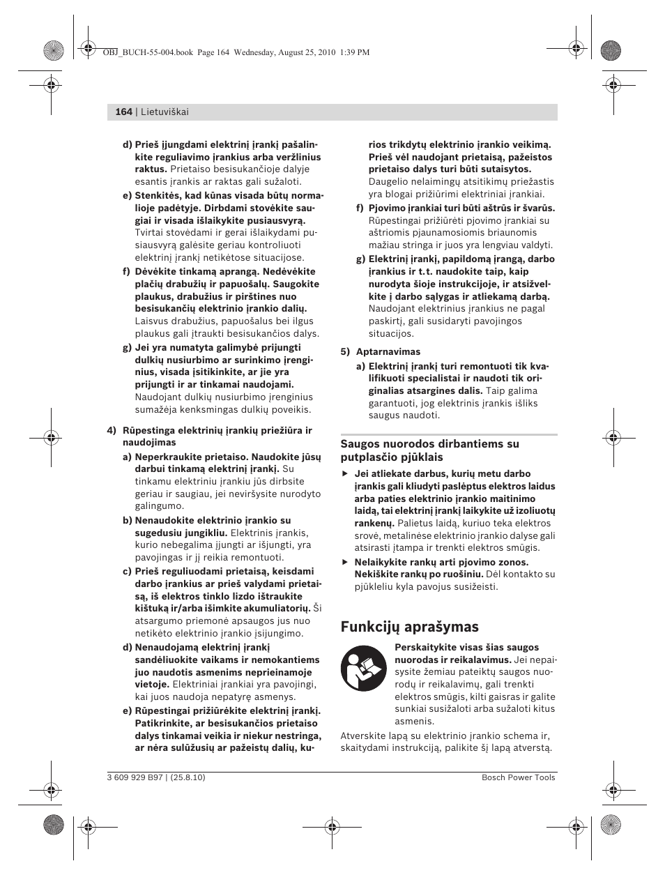 Funkcijų aprašymas | Bosch GSG 300 Professional User Manual | Page 164 / 179