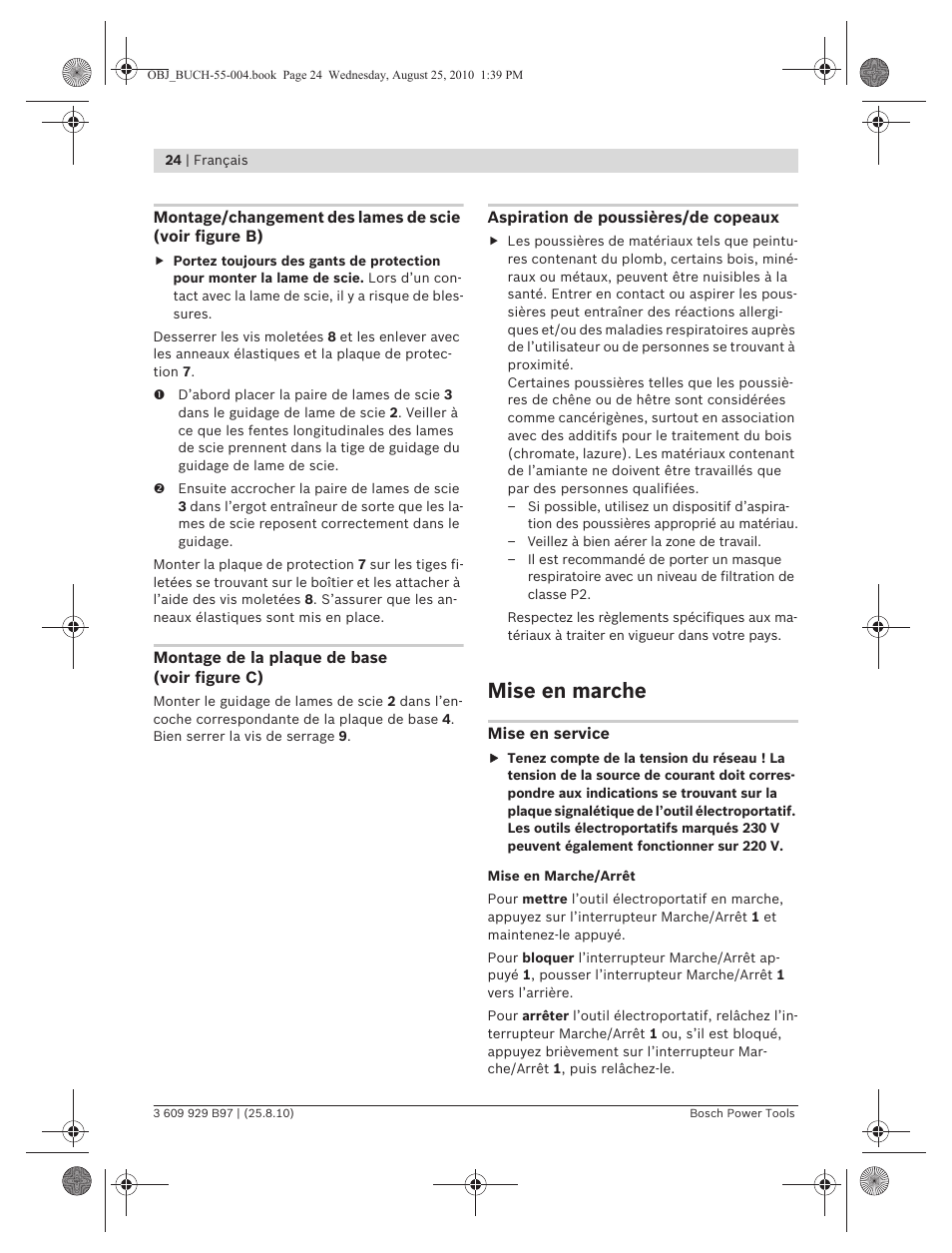 Mise en marche | Bosch GSG 300 Professional User Manual | Page 24 / 179