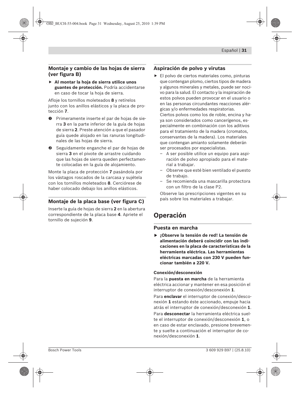 Operación | Bosch GSG 300 Professional User Manual | Page 31 / 179