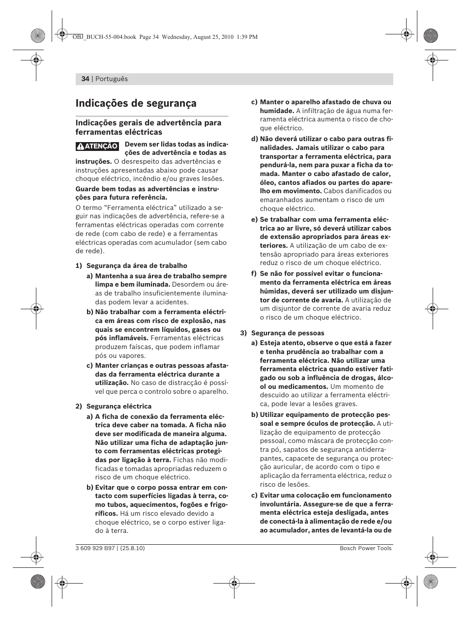 Indicações de segurança | Bosch GSG 300 Professional User Manual | Page 34 / 179