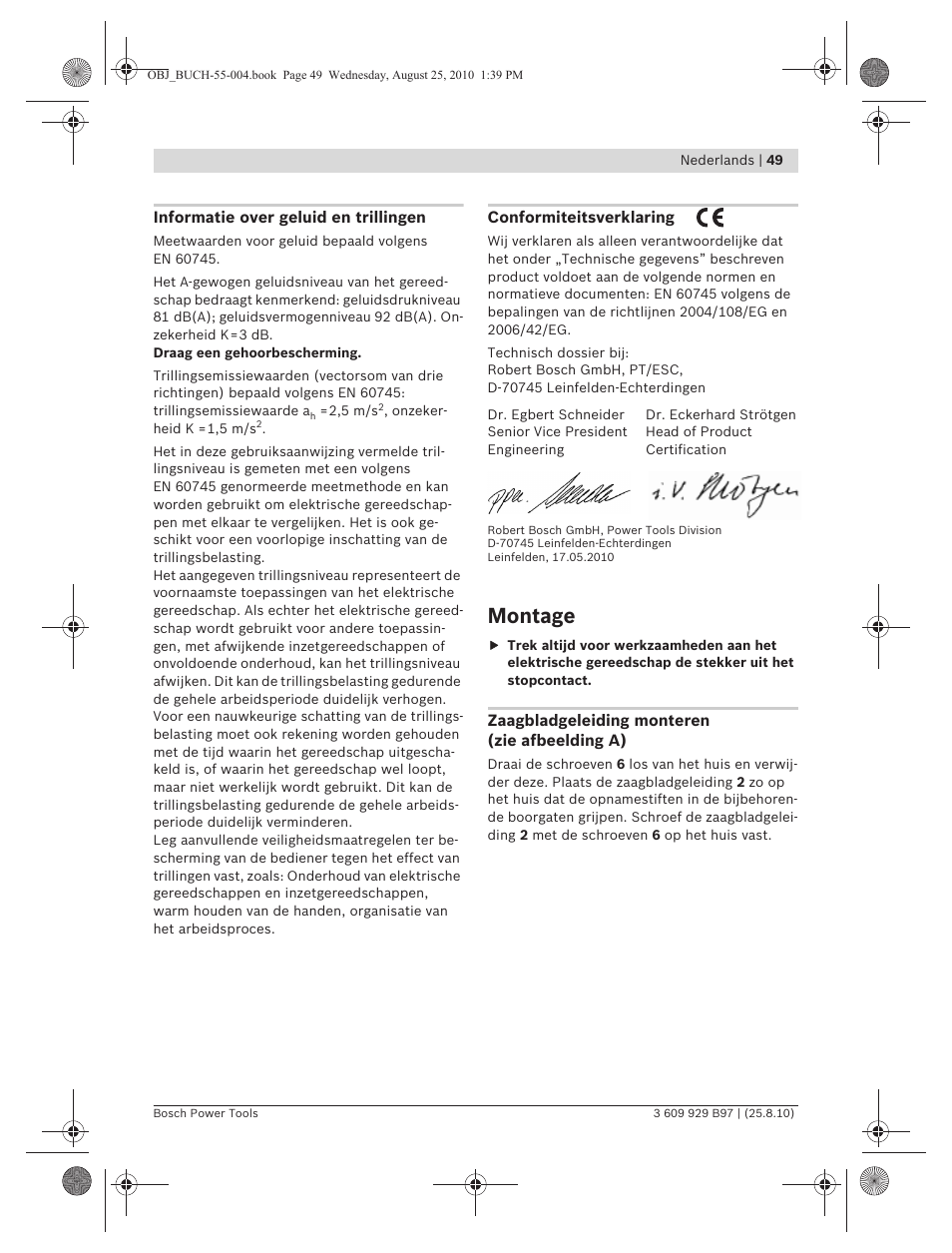 Montage | Bosch GSG 300 Professional User Manual | Page 49 / 179