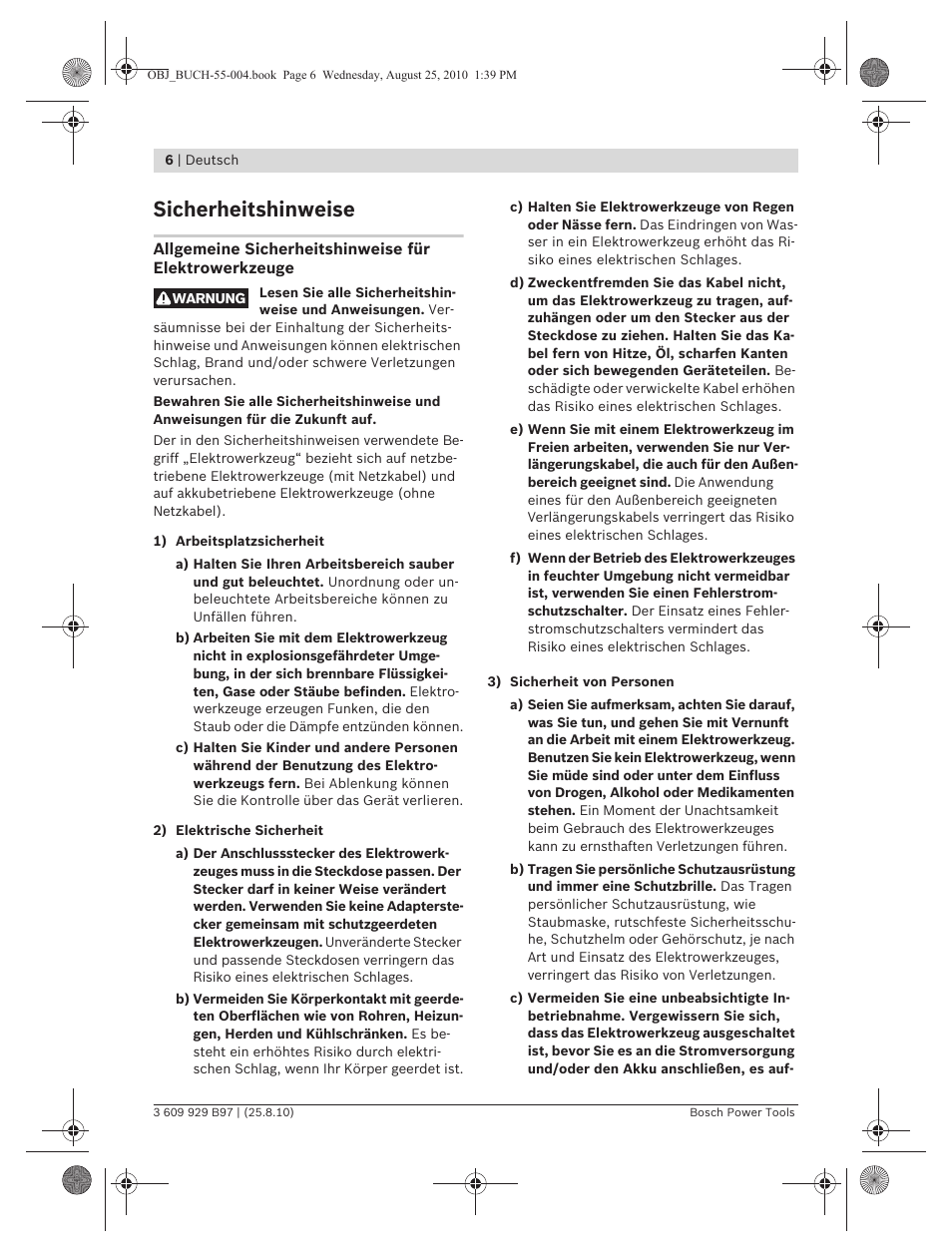 Sicherheitshinweise | Bosch GSG 300 Professional User Manual | Page 6 / 179