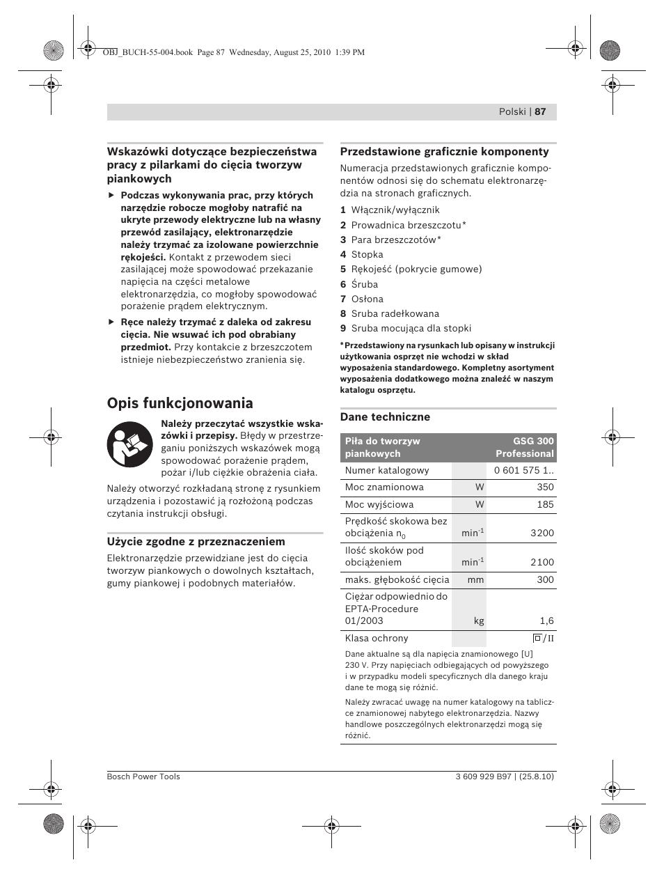 Opis funkcjonowania | Bosch GSG 300 Professional User Manual | Page 87 / 179