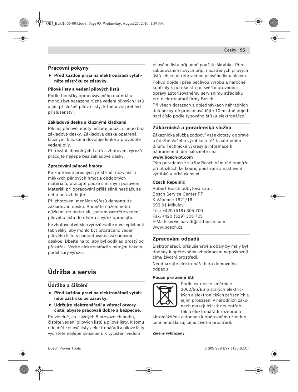 Údržba a servis | Bosch GSG 300 Professional User Manual | Page 95 / 179