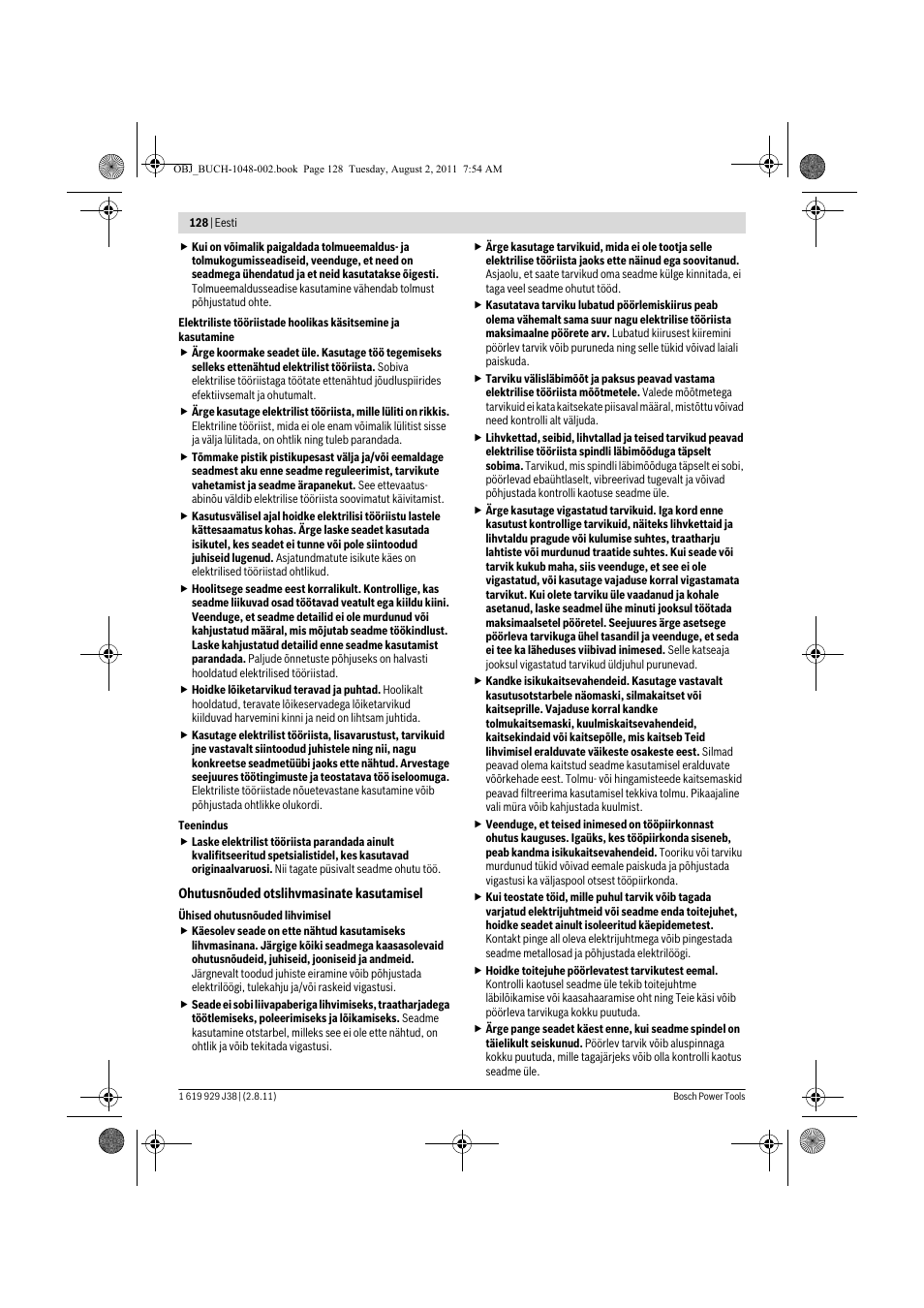 Bosch GGS 16 Professional User Manual | Page 128 / 153