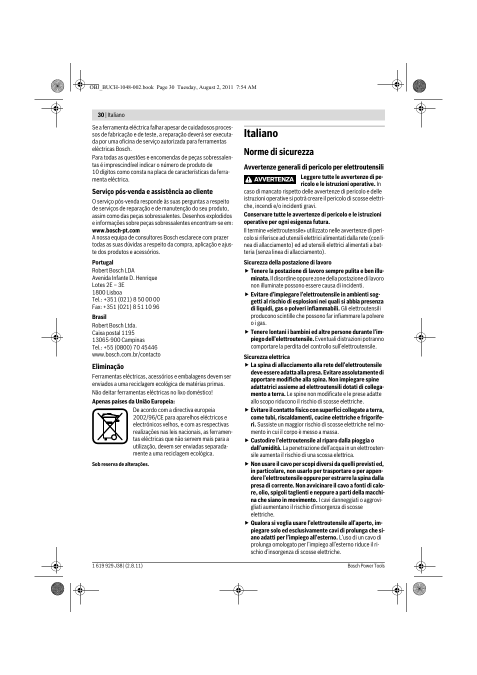 Italiano, Norme di sicurezza | Bosch GGS 16 Professional User Manual | Page 30 / 153