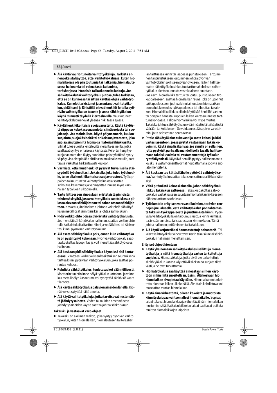 Bosch GGS 16 Professional User Manual | Page 56 / 153