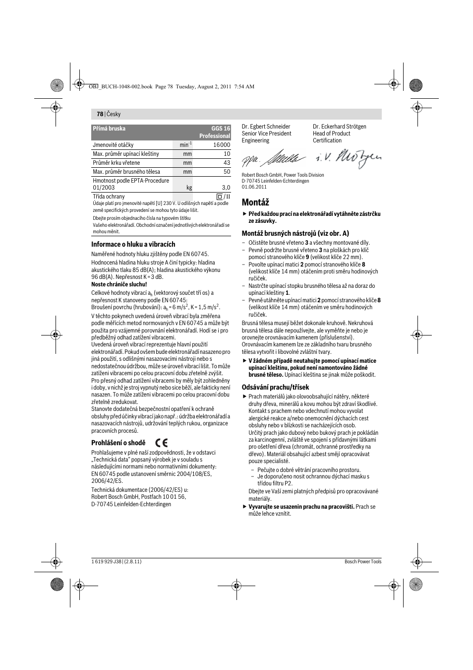 Montáž | Bosch GGS 16 Professional User Manual | Page 78 / 153