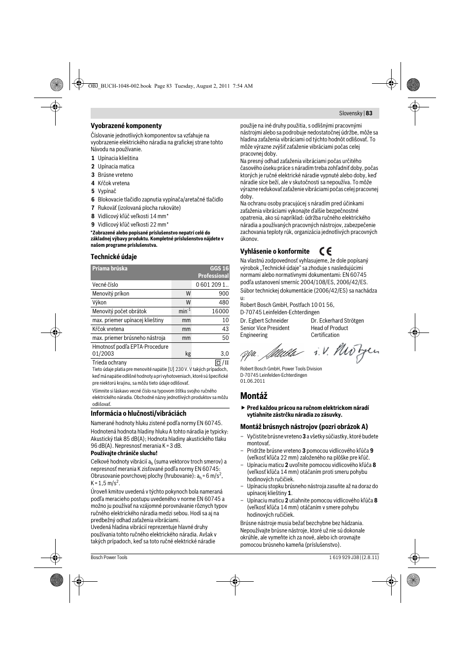 Montáž | Bosch GGS 16 Professional User Manual | Page 83 / 153