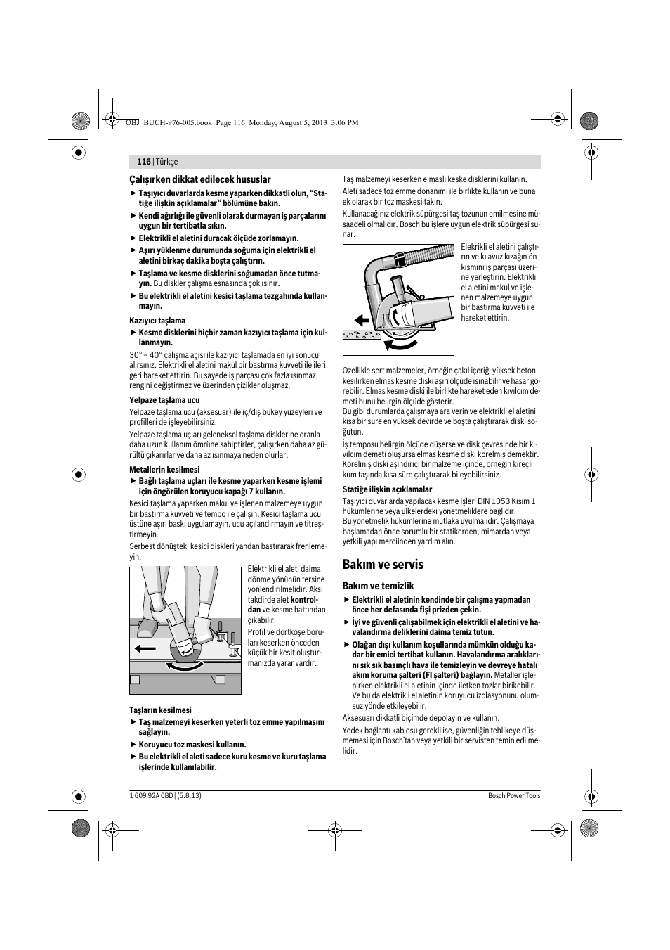 Bakım ve servis | Bosch PWS 20-230 J User Manual | Page 116 / 267