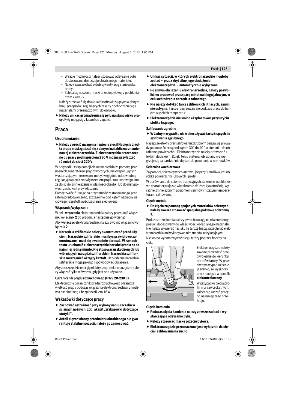 Praca | Bosch PWS 20-230 J User Manual | Page 125 / 267