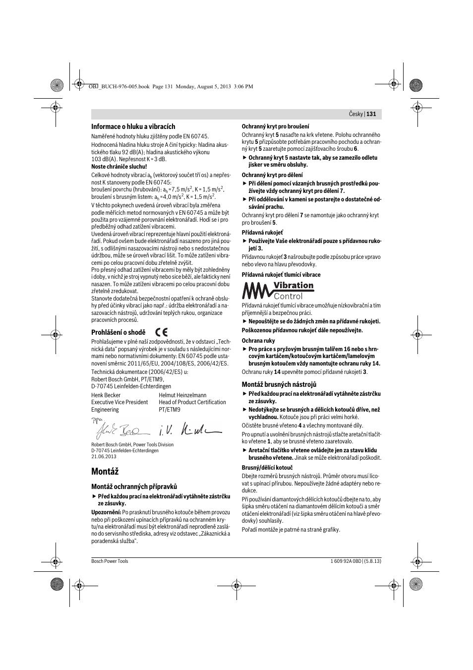 Montáž | Bosch PWS 20-230 J User Manual | Page 131 / 267