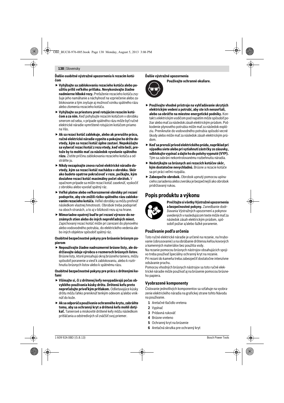 Popis produktu a výkonu | Bosch PWS 20-230 J User Manual | Page 138 / 267