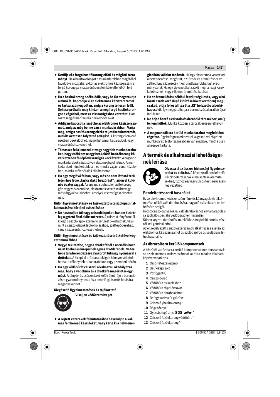 A termék és alkalmazási lehetőségei- nek leírása | Bosch PWS 20-230 J User Manual | Page 147 / 267