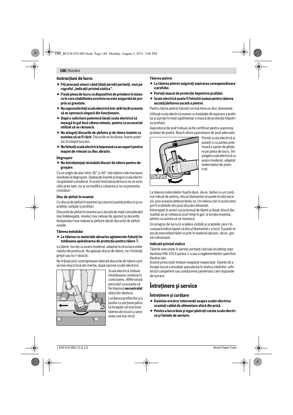 Întreţinere şi service | Bosch PWS 20-230 J User Manual | Page 188 / 267